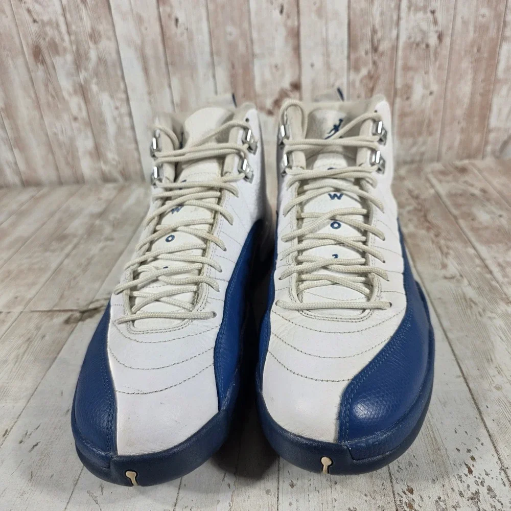 Jordan 12 Retro French Blue Mens White Blue Basketball Shoes 130690-113 Size 11